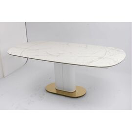 Стол обеденный раскладной Атриум-2 MC3035-140W, 140(30+30)х100х77 см, белая керамика | Интернет магазин мебели и декора LifeDekor