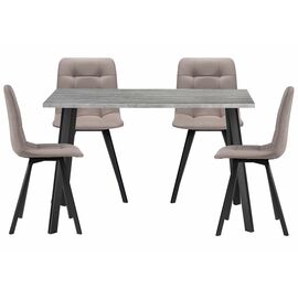Обеденная группа Эделин латте / бетон / черный матовый | Интернет магазин мебели и декора LifeDekor