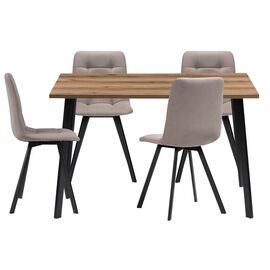 Обеденная группа Эделин латте / дуб делано темный / черный матовый | Интернет магазин мебели и декора LifeDekor