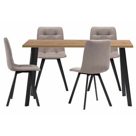 Обеденная группа Эделин латте / дуб вотан / черный матовый | Интернет магазин мебели и декора LifeDekor