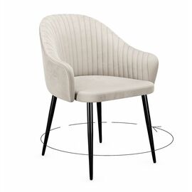 Стул DikLine 439 поворотный, C103 крем, ножки черные | Интернет магазин мебели и декора LifeDekor