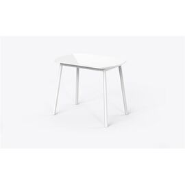 Стол Элайдж 94 раздвижной со стеклом 94(124)х64, Белый/Белый | Интернет магазин мебели и декора LifeDekor