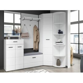 Прихожая «Йорк» угловая, Белый/белый глянец | Интернет магазин мебели и декора LifeDekor