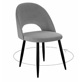 Стул DikLine 283 поворотный C56 серый, ножки черные | Интернет магазин мебели и декора LifeDekor