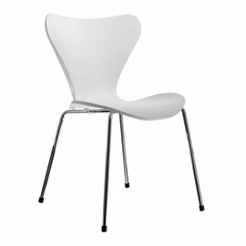 Стул Seven Style белый с хромированными ножками | Интернет магазин мебели и декора LifeDekor