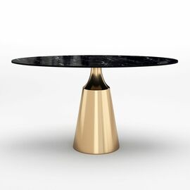 Стол овальный Lucas 160, керамика глянцевая, черная | Интернет магазин мебели и декора LifeDekor