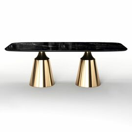 Стол овальный Lucas 230, керамика глянцевая, черная | Интернет магазин мебели и декора LifeDekor