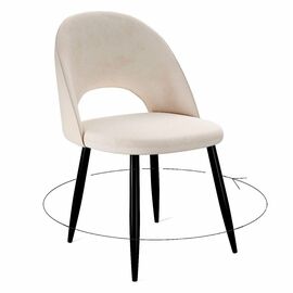 Стул DikLine 283 поворотный C103 крем, ножки черные | Интернет магазин мебели и декора LifeDekor