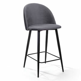 Стул полубарный Thomas, бархат серый 27 | Интернет магазин мебели и декора LifeDekor