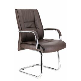 Кресло для посетителей Everprof Kent CF Экокожа Коричневый | Интернет магазин мебели и декора LifeDekor