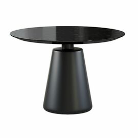 Стол круглый Ikon 100, керамика глянцевая, черная | Интернет магазин мебели и декора LifeDekor