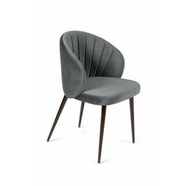 Стул Mont Blanc, бархат светло-серый 26 / черный конус | Интернет магазин мебели и декора LifeDekor