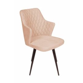 Стул поворотный на 360 градусов Hunt ромб, бархат бежевый 5 / чёрный конус | Интернет магазин мебели и декора LifeDekor