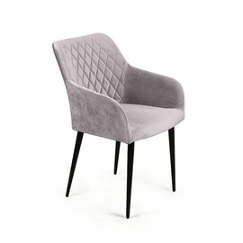 Стул с подлокотниками Robert, бархат светло-серый 26 | Интернет магазин мебели и декора LifeDekor