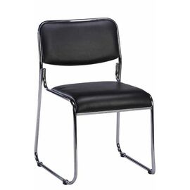 Кресло для посетителей Everprof Fix Chrome Экокожа Черный | Интернет магазин мебели и декора LifeDekor