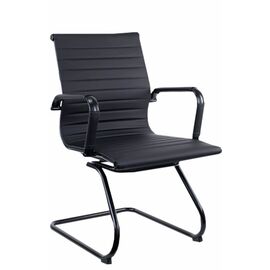 Кресло для посетителей Everprof Leo Black CF Экокожа Черный | Интернет магазин мебели и декора LifeDekor