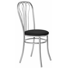 Стул для кухни SHADO Венский ромашка хром черный | Интернет магазин мебели и декора LifeDekor