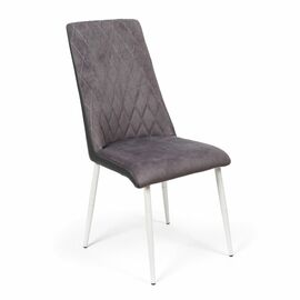 Стул на кухню SHADO Маффин PREMIUM серый/белые ножки | Интернет магазин мебели и декора LifeDekor