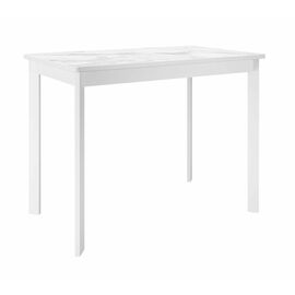 Стол DikLine LK90 Керамика Белый мрамор/подстолье белое/опоры белые | Интернет магазин мебели и декора LifeDekor