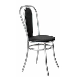 Стул для кухни SHADO Венский мягкий хром черный | Интернет магазин мебели и декора LifeDekor
