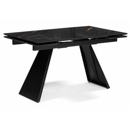 Стол стеклянный Хорсборо 140(200)х80х79 обсидиан / черный | Интернет магазин мебели и декора LifeDekor