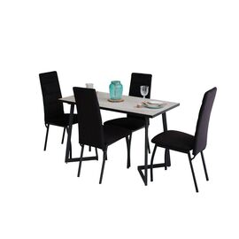 Комплект стол и стулья для кухни SHADO Керамика Дели Серый 18 Зевс 10 Черный | Интернет магазин мебели и декора LifeDekor