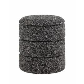 Пуф с ящиком Hive XS букле черный меланж | Интернет магазин мебели и декора LifeDekor