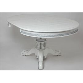 Стол круглый "Милорд" (110х160) Белый+патина серебро | Интернет магазин мебели и декора LifeDekor
