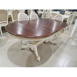 Стол "Азия" стол (комбинированый/подстолье 1013+патина золото/столешница т. орех) | Интернет магазин мебели и декора LifeDekor