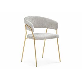 Стул на металлокаркасе Kamelia 1 light gray fabric / gold | Интернет магазин мебели и декора LifeDekor