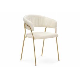Стул на металлокаркасе Kamelia 1 white fabric / gold | Интернет магазин мебели и декора LifeDekor