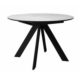 Стол DikLine SKC90 d900 Керамика Белый мрамор/подстолье черное/опоры черные | Интернет магазин мебели и декора LifeDekor