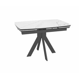 Стол DikLine DKU120 Керамика Белый мрамор/подстолье черное/опоры черные (2 уп.) | Интернет магазин мебели и декора LifeDekor