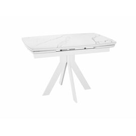 Стол DikLine DKU120 Керамика Белый мрамор/подстолье белое/опоры белые (2 уп.) | Интернет магазин мебели и декора LifeDekor