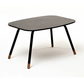 "Верона" журнальный столик из HPL 70х50, H40, каркас черный муар, цвет столешницы "серый гранит" | Интернет магазин мебели и декора LifeDekor