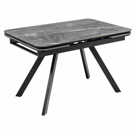 Стол Arthur раскладной 120-184x80x75см, керамогранит серый мрамор Greys Grey, чёрный | Интернет магазин мебели и декора LifeDekor