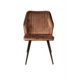 Стул Berg поворотный 360 градусов, бархат коричневый 12/ черный конус | Интернет магазин мебели и декора LifeDekor