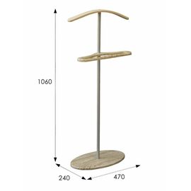 Вешалка костюмная Дэви 3 металлик/дуб сонома | Интернет магазин мебели и декора LifeDekor