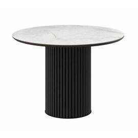 Стол DikLine AKR120 Керамика глянец Ostra Bianco/подстолье черное/опоры черные (2 уп.) | Интернет магазин мебели и декора LifeDekor