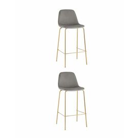 Стул барный Валенсия SN велюр серый золотые ножки 2 шт | Интернет магазин мебели и декора LifeDekor