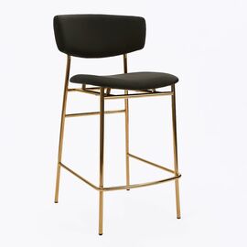 Дизайнерский полубарный стул Marko графит, основание золото | Интернет магазин мебели и декора LifeDekor