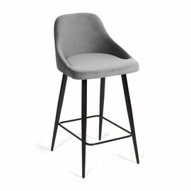 Стул полубарный Douglas, бархат светло-серый 26 | Интернет магазин мебели и декора LifeDekor