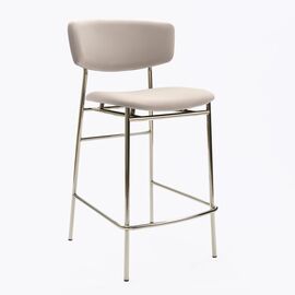 Дизайнерский полубарный стул Marko серый, основание хром | Интернет магазин мебели и декора LifeDekor