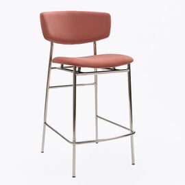 Дизайнерский полубарный стул Marko розовый, основание хром | Интернет магазин мебели и декора LifeDekor