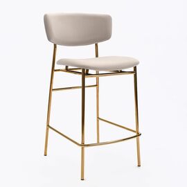 Дизайнерский полубарный стул Marko серый, основание золото | Интернет магазин мебели и декора LifeDekor