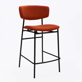 Дизайнерский полубарный стул Marko терракотовый, черный металл | Интернет магазин мебели и декора LifeDekor
