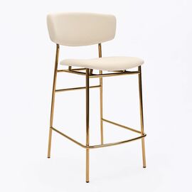 Дизайнерский полубарный стул Marko бежевый, основание золото | Интернет магазин мебели и декора LifeDekor