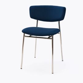 Стул дизайнерский Marko синий, основание хром | Интернет магазин мебели и декора LifeDekor