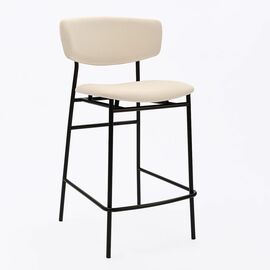 Дизайнерский полубарный стул Marko бежевый, черный металл | Интернет магазин мебели и декора LifeDekor
