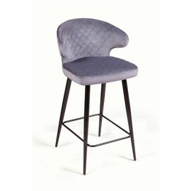 Стул полубарный Richard ромб, бархат серый 27 | Интернет магазин мебели и декора LifeDekor